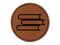 Stack of Books Reading Round Iron-On Engraved Faux Leather Patch Applique - 2.5"